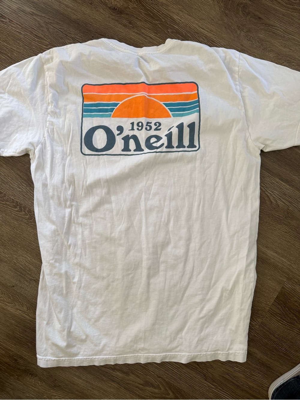 O'Neill White Graphic Pocket Tee with Sunset Logo